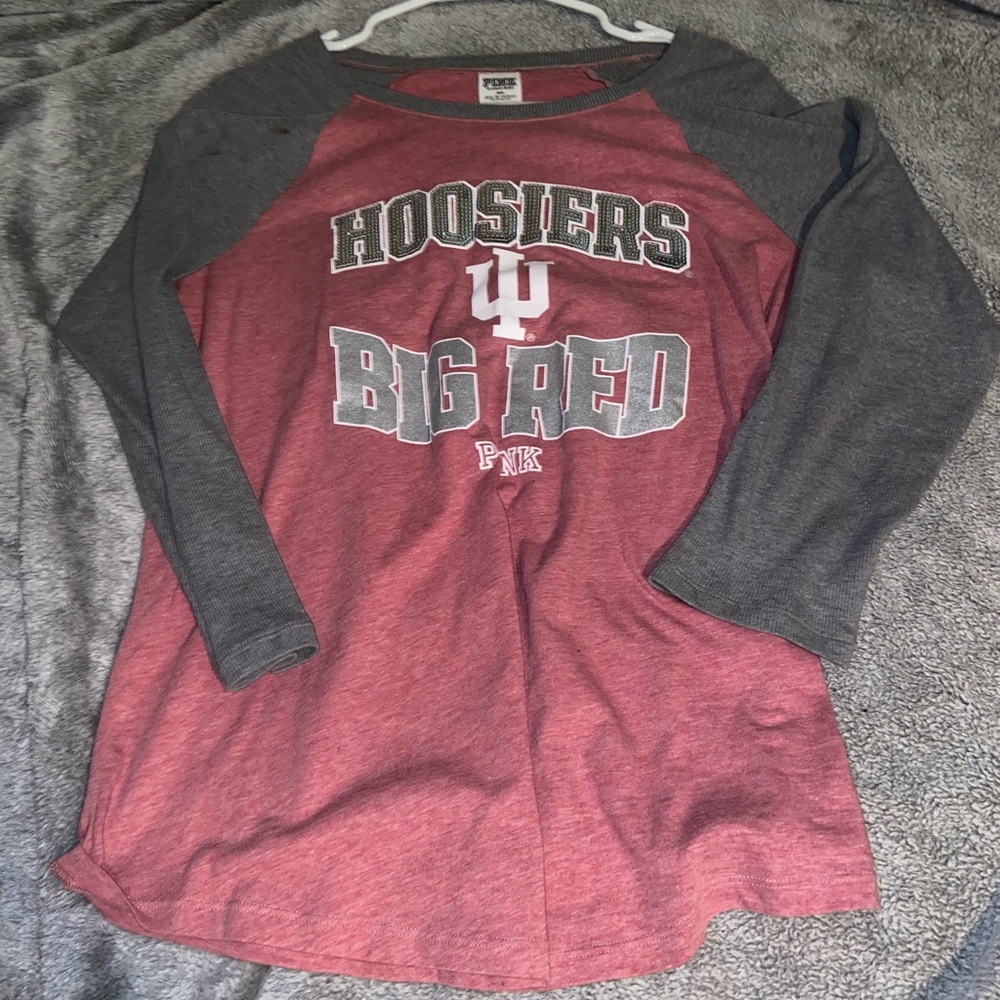 NWOT pink Hoosiers bling shirt large